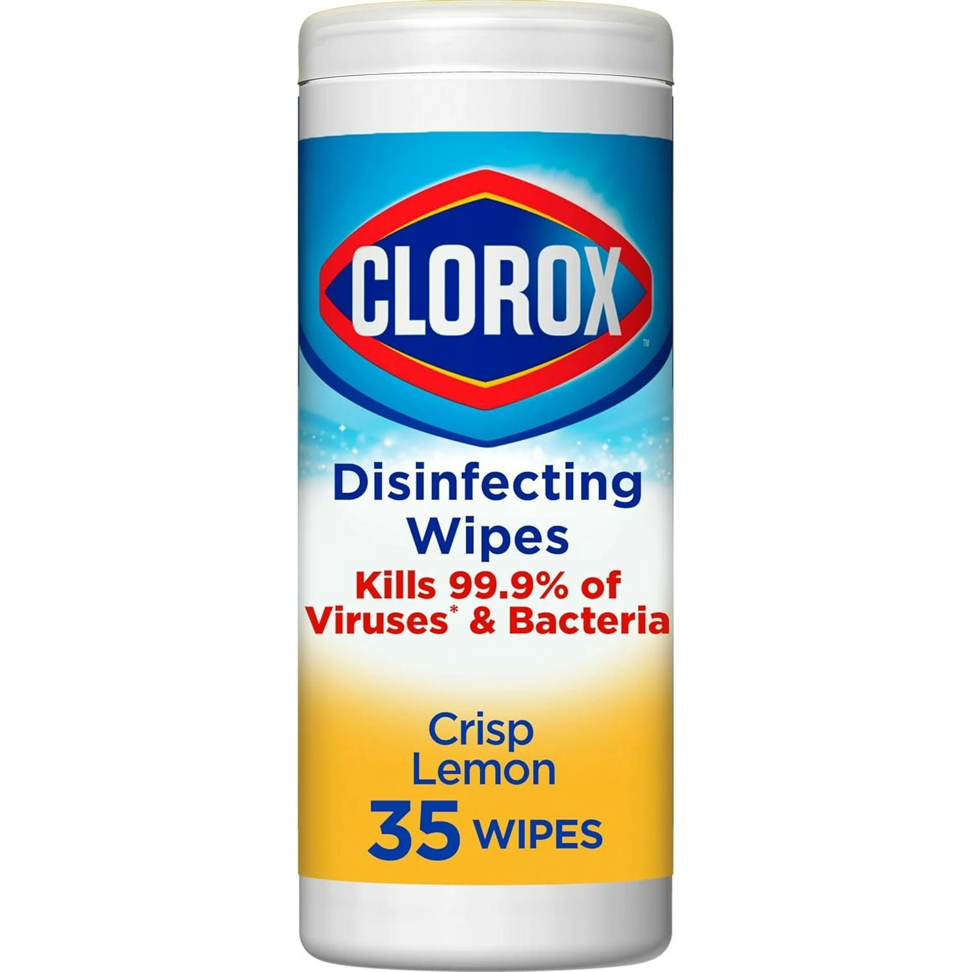 Khăn Lau Khử Khuẩn Clorox Disinfecting Wipes Crisp Lemon, Hộp 35 Miếng 17.78 x 20.32 cm (7" x 8")