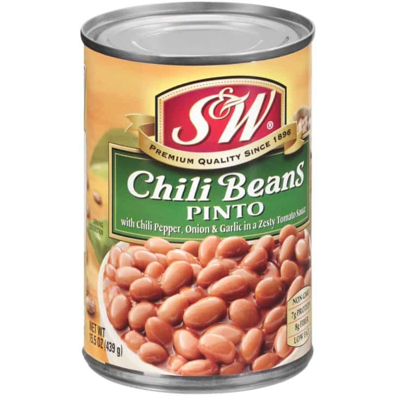 Đậu Cúc Vị Cay Đóng Hộp S&W Pinto Chili Beans, Lon 439g (15.5 Oz.)
