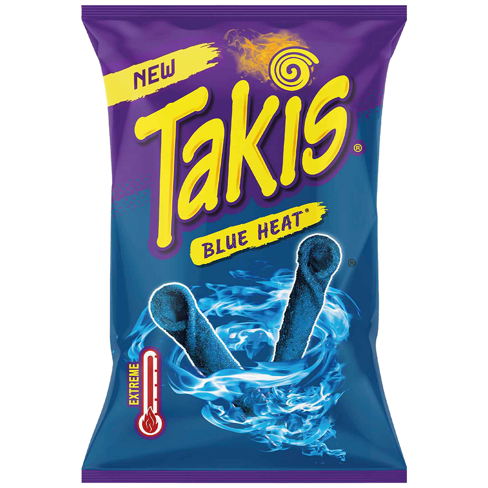 Snack Tortilla Cuộn Cay Chua Takis Blue Heat Rolled Corn Tortilla Chips, Gói 100g