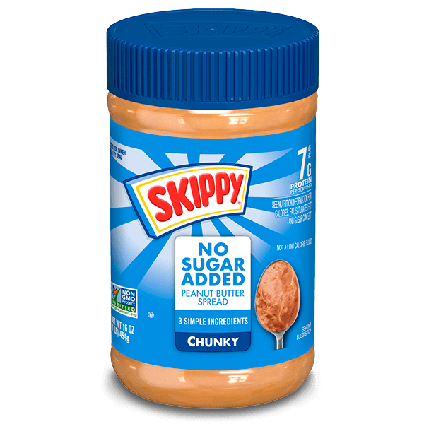 Bơ Đậu Phộng Không Đường SKIPPY® Chunky Peanut Butter Spread No Sugar Added, Hộp 454g (16 Oz.)
