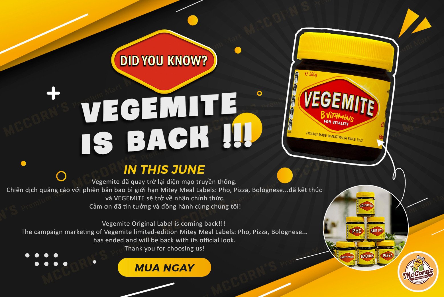 Bơ Vegemite B Vitamins For Vitality, Hộp 380gr