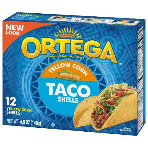 Vỏ Bánh Taco Bột Ngô Vàng (Bột Bắp) Ortega Yellow Corn Taco Shells, Hộp 12 Vỏ Bánh (Hộp 5.8 Oz.)