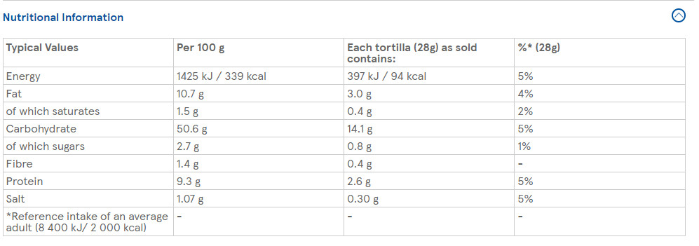 Vỏ Bánh Tortillas Hình Trụ Old El Paso Pockets Tortillas, Túi 223g (8 Vỏ)