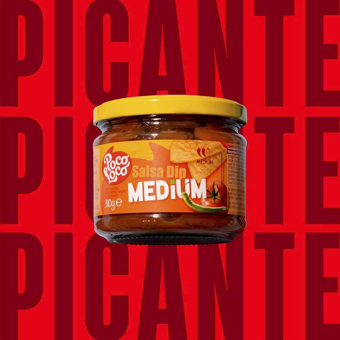 Sốt Salsa Cay Vừa POCO LOCO Salsa Dip Medium, Hộp Thuỷ Tinh 310g
