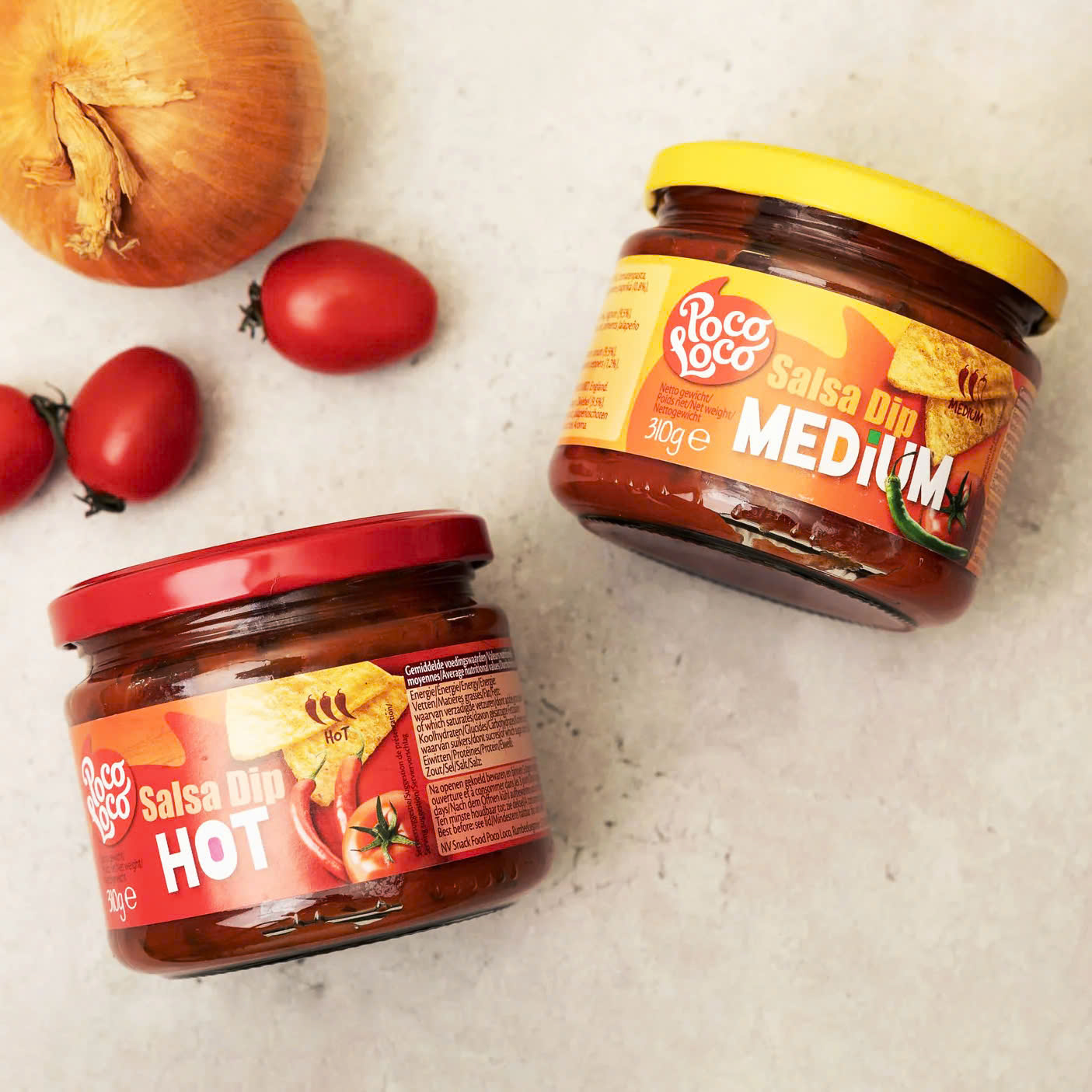 Sốt Salsa Cay Vừa POCO LOCO Salsa Dip Medium, Hộp Thuỷ Tinh 310g