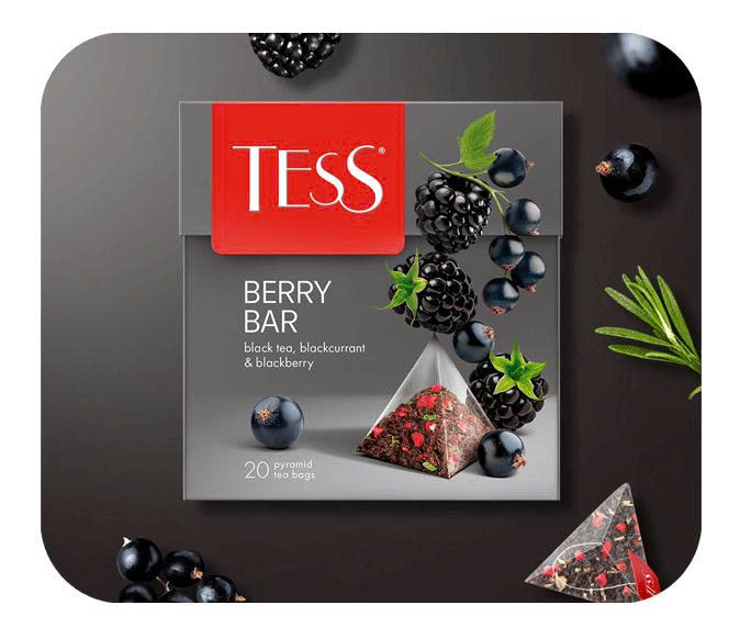 Trà Hoa Trái Cây Thảo Mộc Berry Bar Tess Herbal Infusion, Hộp 20 Túi Lọc Kim Tự Tháp
