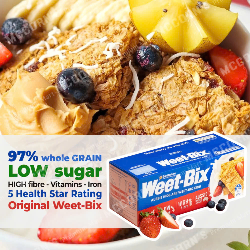 Bánh Ngũ Cốc Nguyên Hạt Giàu Dinh Dưỡng, Ít Ngọt Sanitarium Weet-Bix, Hộp 375g