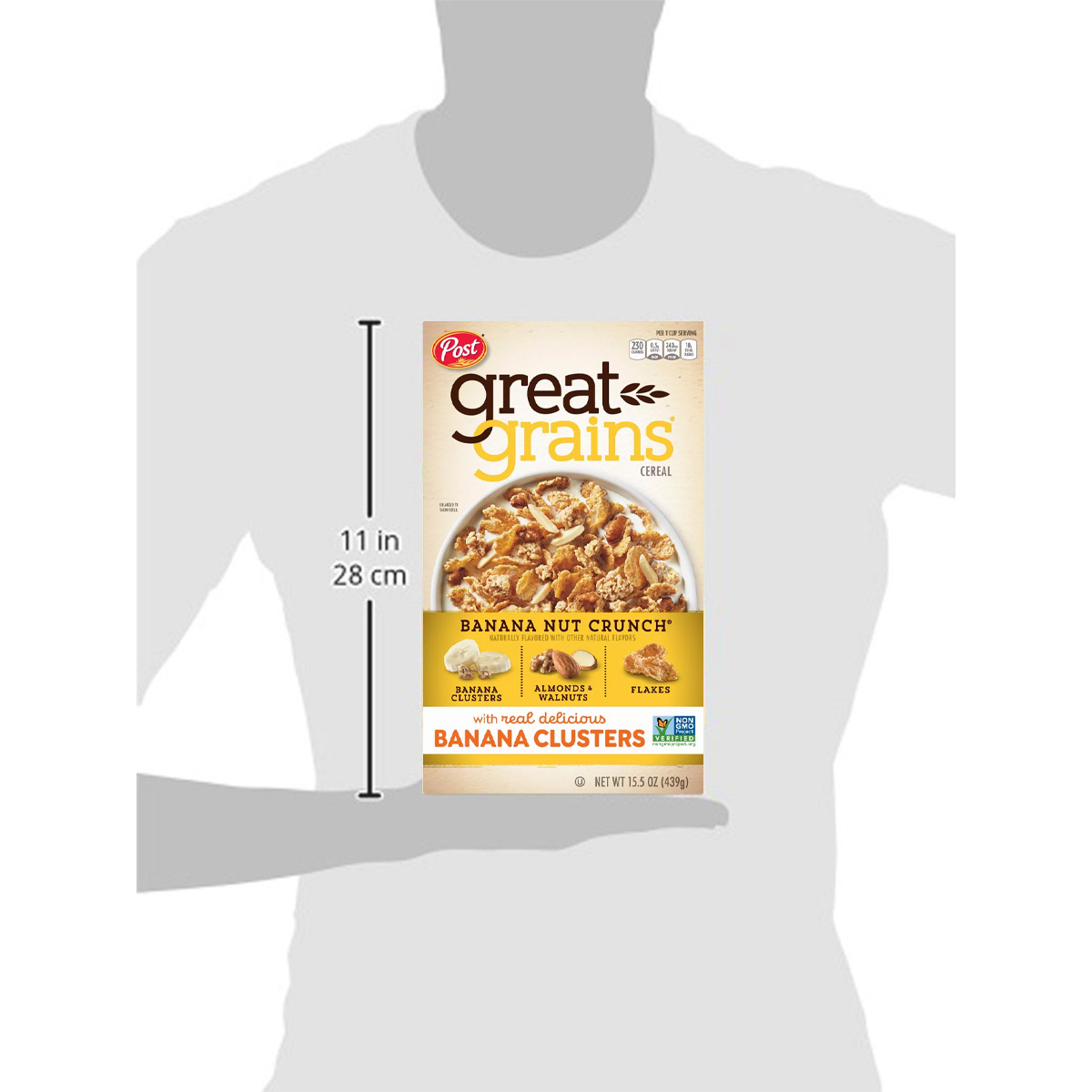 Ngũ Cốc Ăn Sáng Giòn Với Chuối Post Great Grains Banana Nut Crunch Breakfast Cereal, Hộp 439g (15.5 Oz.)