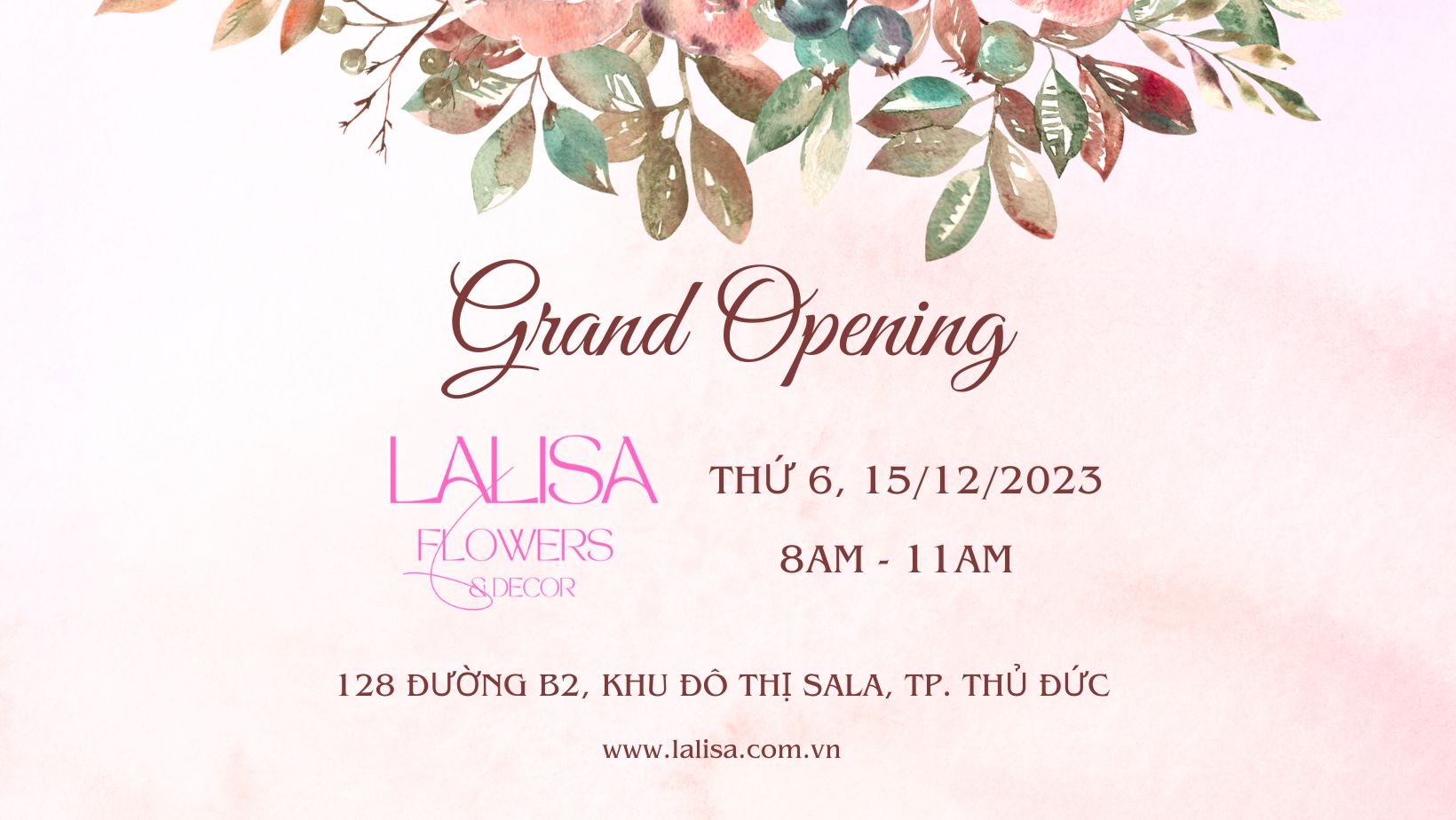 LALISA FLOWERS & DECOR TƯNG BỪNG KHAI TRƯƠNG SHOWROOM HOA LỤA CAO CẤP
