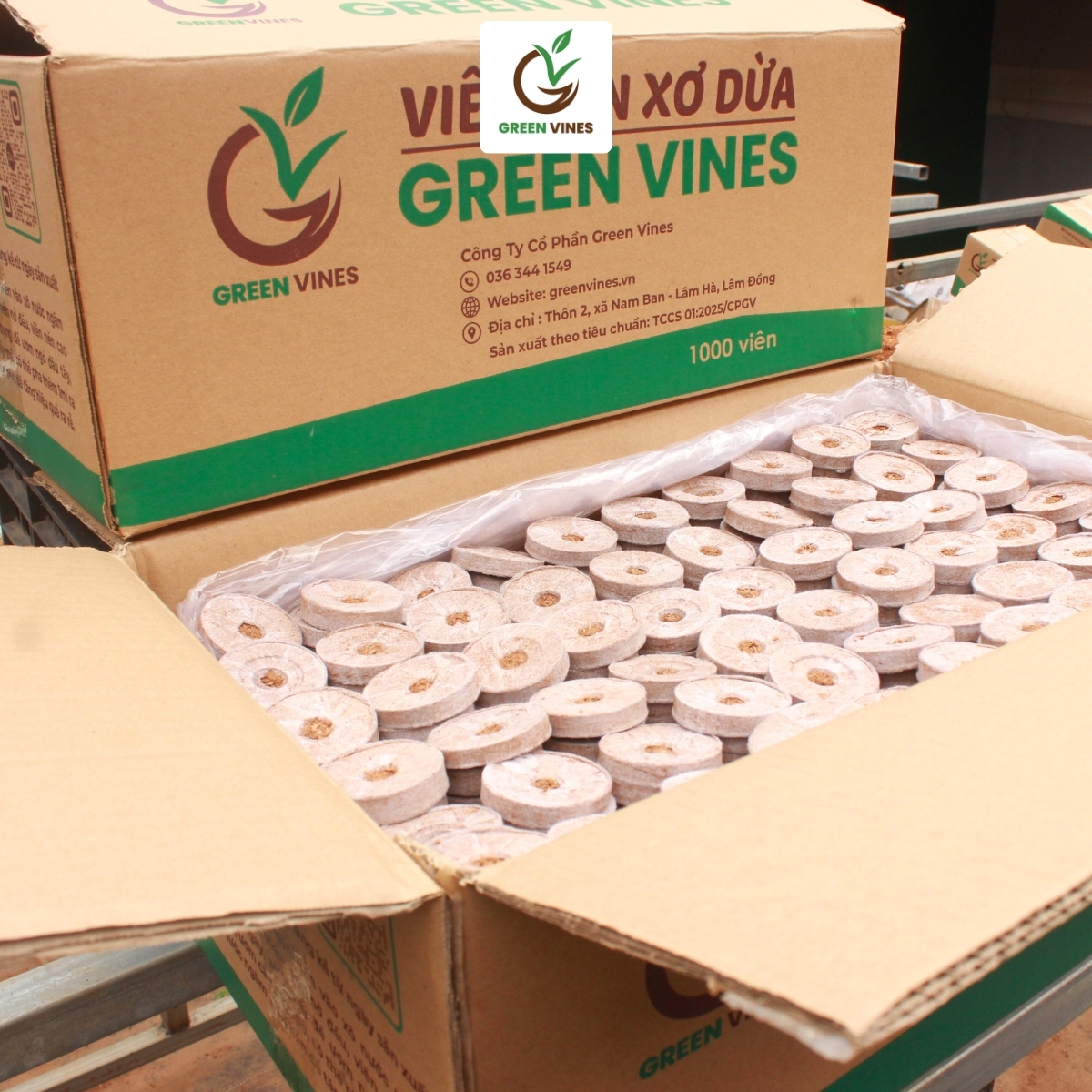 Viên nén xơ dừa ươm cây thùng 1000 viên