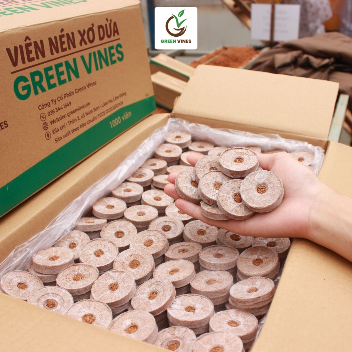 Viên nén xơ dừa ươm cây thùng 1000 viên