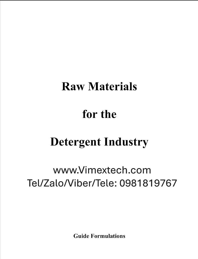 Tóm tắt sách hướng dẫn pha chế chất tẩy rửa “Raw Materials for the Detergent Industry – Guide Formulations”