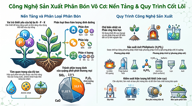 Công Nghệ Sản Xuất Phân Bón Vô Cơ: Phân Tích Kỹ Thuật và Quy Trình Công Nghệ