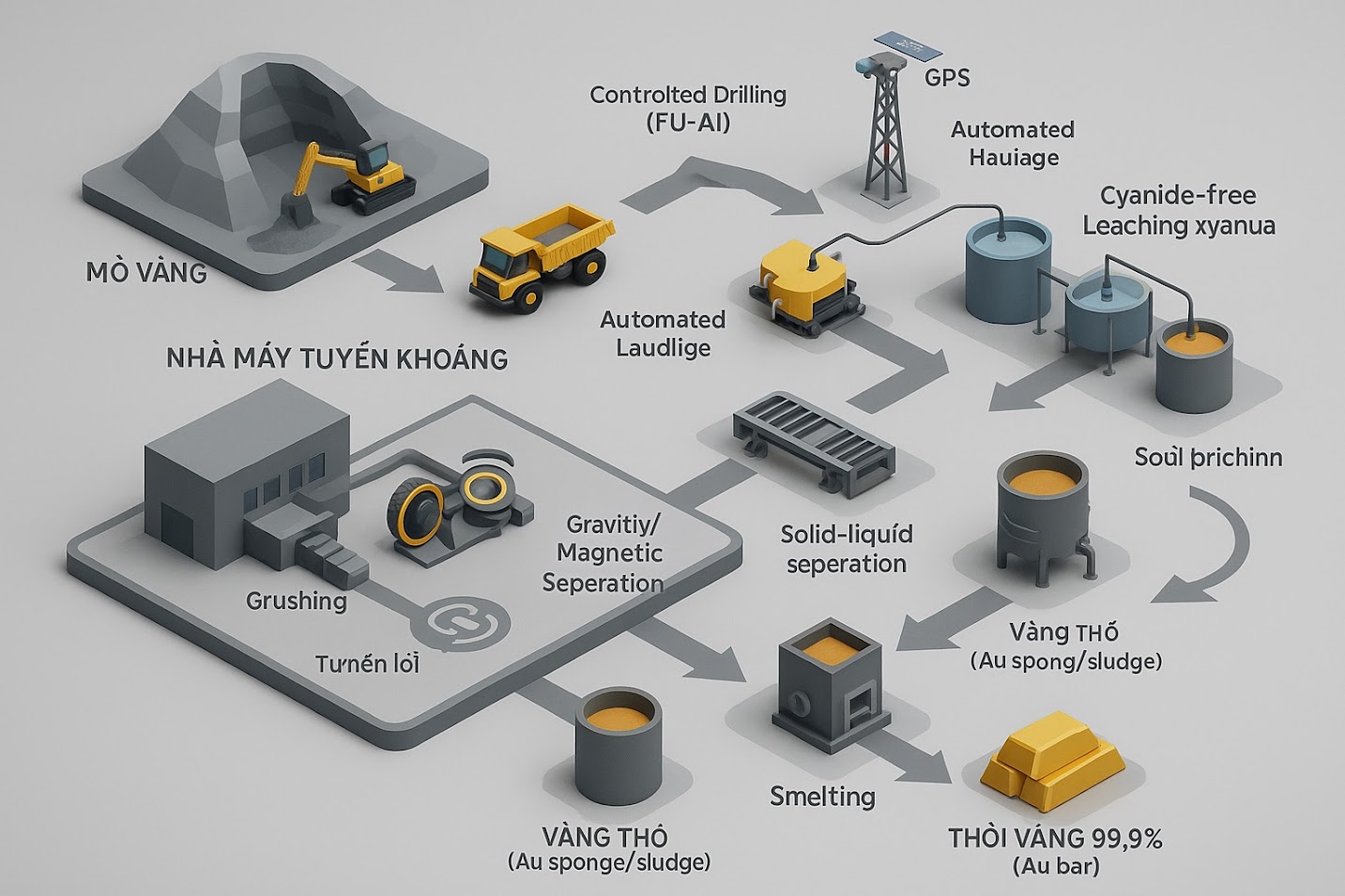Dịch tóm tắt: Khai thác Au-Thủy luyện Au từ quyển 