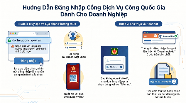 VIDEO HƯỚNG DẪN QUY TRÌNH ĐĂNG NHẬP TÀI KHOẢN DOANH NGHIỆP TRÊN CỔNG DỊCH VỤ CÔNG QUỐC GIA
