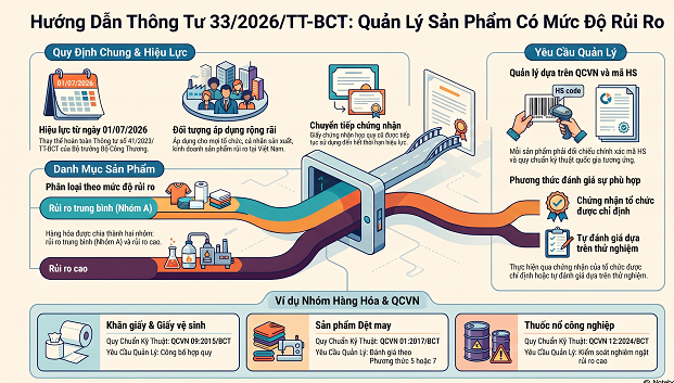 Thông tư 33/2026/TT-BCT về Quản lý Sản phẩm, Hàng hóa có mức độ Rủi ro Trung bình và Cao