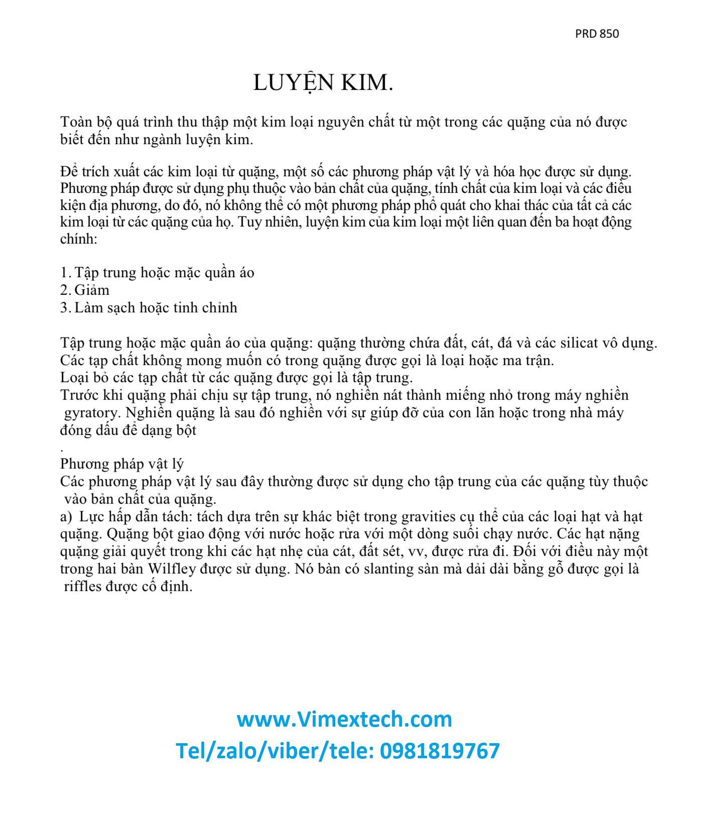 Tổng quan về Luyện kim và Chế biến Kim loại