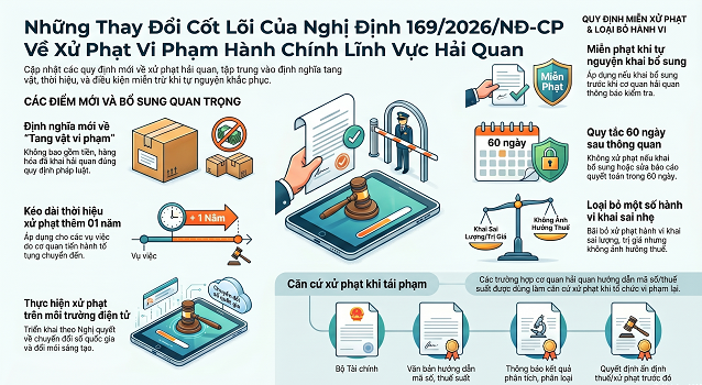 NGHỊ ĐỊNH SỐ 169/2026/NĐ-CP VỀ XỬ PHẠT VI PHẠM HÀNH CHÍNH TRONG LĨNH VỰC HẢI QUAN