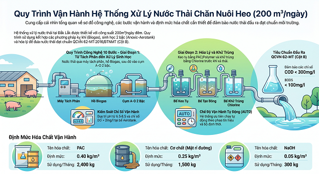 TÀI LIỆU TÓM TẮT: HỆ THỐNG XỬ LÝ NƯỚC THẢI TRANG TRẠI CHĂN NUÔI HEO