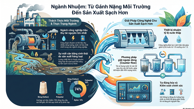 Tóm dịch sản xuất sạch hơn ngành dệt nhuộm của hãng Kurita