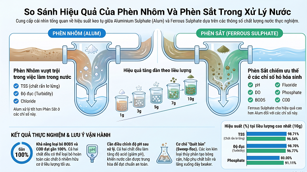 Đánh Giá So Sánh Hiệu Quả Của Nhôm Sunfat (Phèn Nhôm) và Sắt (II) Sunfat Trong Xử Lý Nước