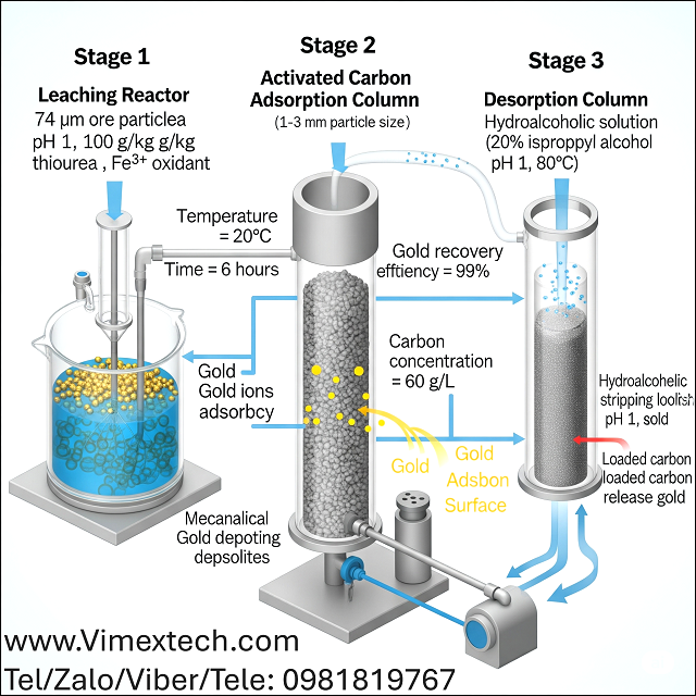 Bản dịch: QUY TRÌNH TÁCH VÀNG BẰNG THIOUREA TIÊN TIẾN của Tác giả: S. Ubaldini, P. Fornari, R. Massidda, C. Abbruzzese