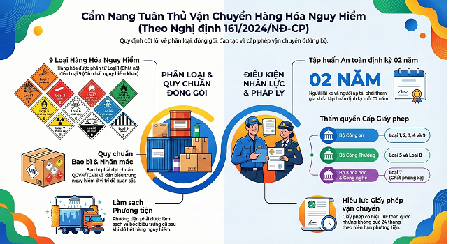 QUY ĐỊNH DANH MỤC VÀ VẬN CHUYỂN HÀNG HÓA NGUY HIỂM THEO NGHỊ ĐỊNH 161/2024/NĐ-CP