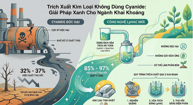 Tóm tắt bằng sáng chế công nghệ chiết xuất kim loại tách kim loại quý hiếm không sử dụng Cyanide