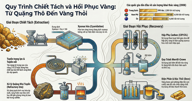 Quy trình Chiết tách và Thu hồi Vàng