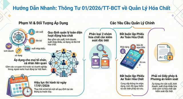 Tóm lược Thông tư số 01/2026/TT-BCT về Quản lý Hoạt động Hóa chất