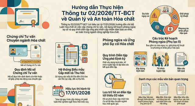 Tóm tắt: Thông tư 02/2026/TT-BCT về Thi hành Luật Hóa chất