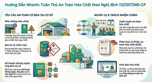 Nghị định 13/2017 ND-CP Tổng quan quy định chi tiết luật hóa chất, các câu hỏi và câu trả lời cho các doanh nghiệp kinh doanh sản xuất hóa chất