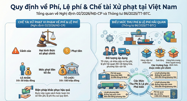Tóm Lược về Quy Định Xử Phạt Vi Phạm Hành Chính và Thu Phí, Lệ Phí Hải Quan áp dụng từ ngày 01/01/2026