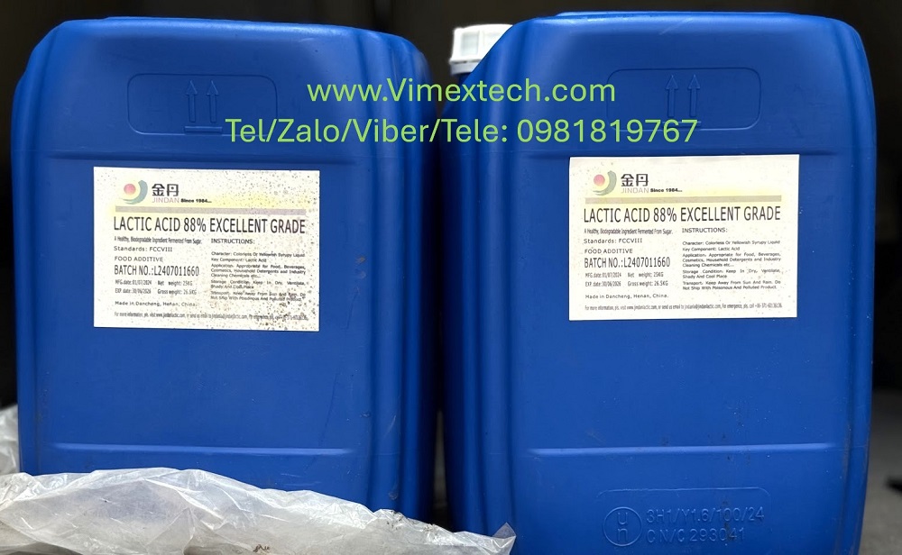Axit Lactic (C₃H₆O₃)-TQ-TP-25kg-Tính chất hóa lý và ứng dụng thực phẩm, dược phẩm và công nghiệp của nó