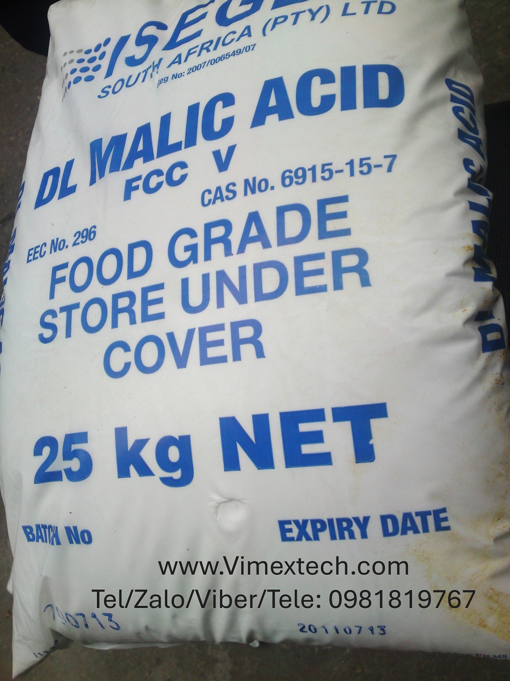 AXIT MALIC (C₄H₆O₅) - Nhật - TP- 25kg- Tính chất hóa lý, ứng dụng của nó.