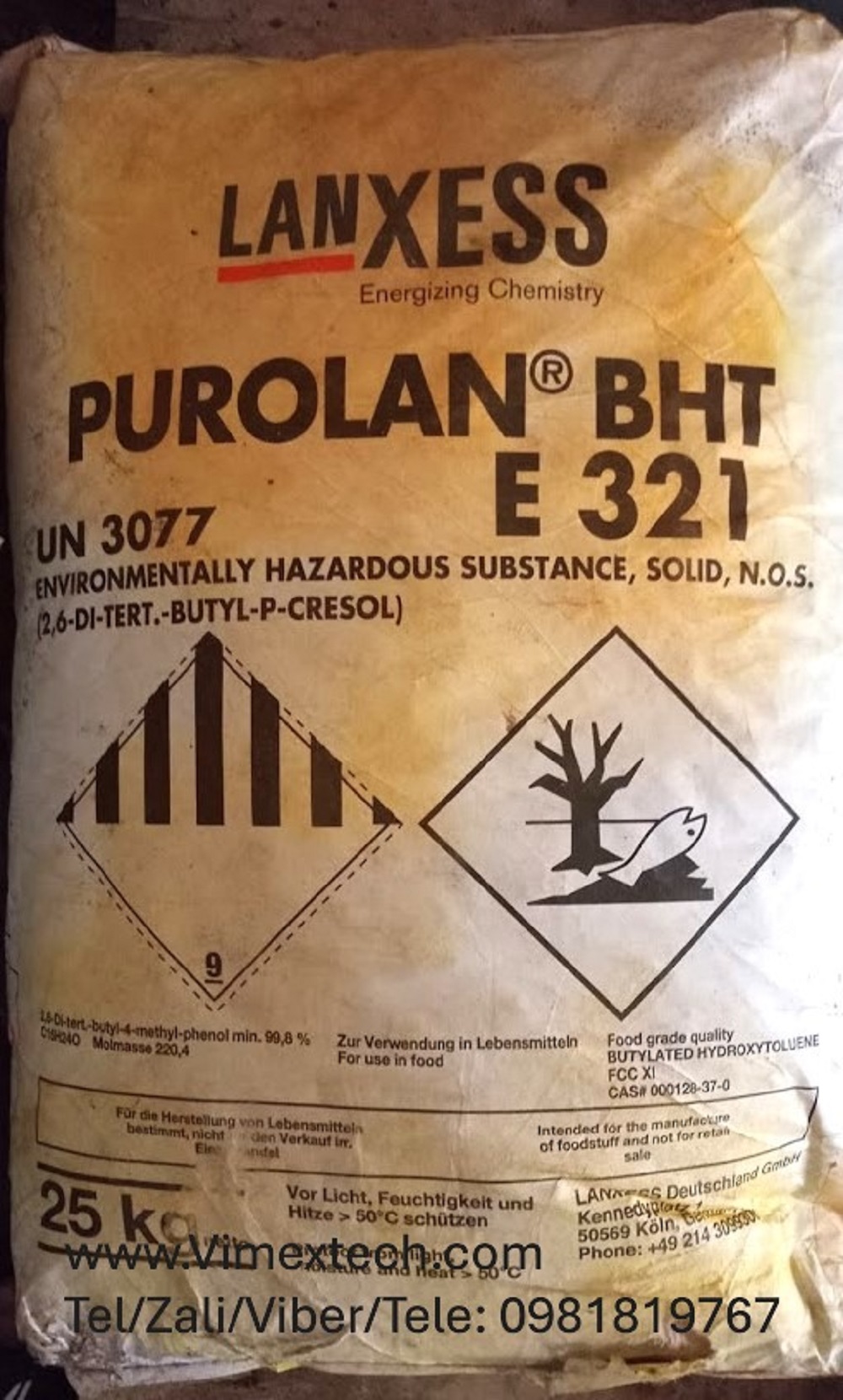 BHT (Butylated Hydroxytoluene) - Mỹ - Thực phẩm - 25kg -tính chất hóa lý và ứng dụng của nó