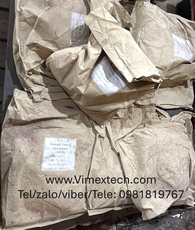 Bismuth Oxide (Bi₂O₃)-TQ-25kg- Tính Chất Lý Hóa và Ứng Dụng Công Nghiệp