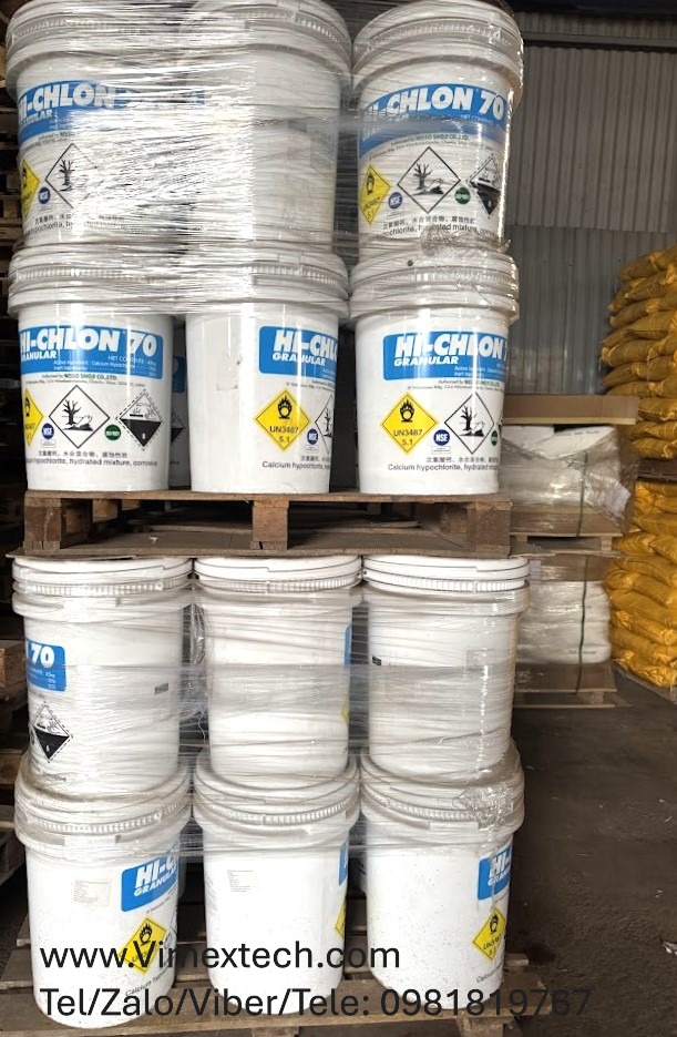 Calcium Hypochlorite (Ca(OCl)₂) 70% - Nhật - 45kg, so sánh với hàng 70% của Ấn độ và Trung quốc