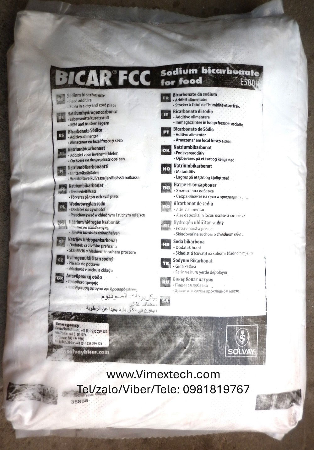 NATRI BICARBONATE (NaHCO₃) -EU - Thực phẩm -25kg -Tính chất hóa lý và ứng dụng.