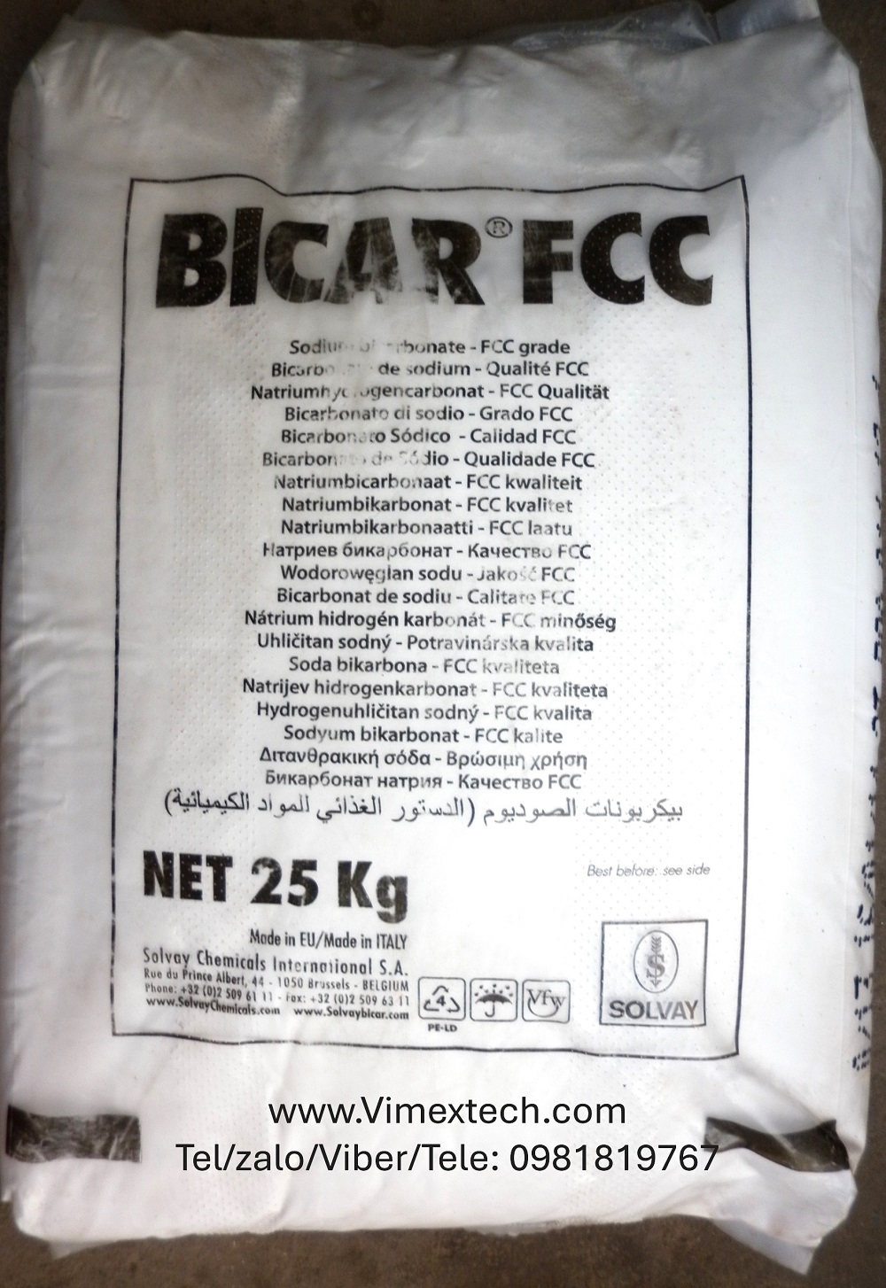 NATRI BICARBONATE (NaHCO₃) -EU - Thực phẩm -25kg -Tính chất hóa lý và ứng dụng.