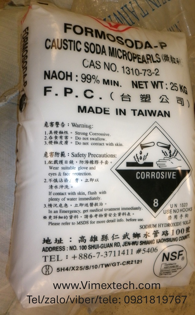 Natri hydroxit hạt tròn - NaOH - Thái lan - 99% - 25kg