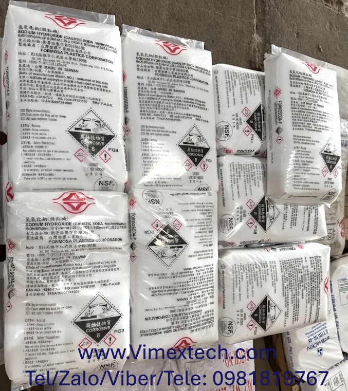 Natri hydroxit - NaOH - Đài loan - hạt - 99% - 25kg