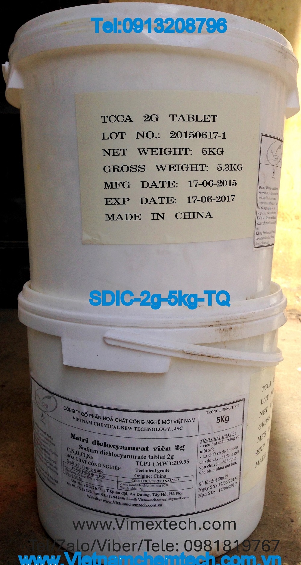Natri Dichloroisocyanurate -(SDIC)-viên 2g-TQ-5kg-Tính chất hóa lý và các ứng dụng khử trùng nước
