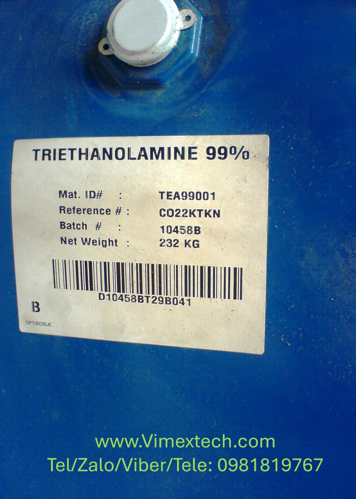 Triethanolamine (TEA)-Malaixya-232kg-Tính chất hóa lý và các ứng dụng của nó