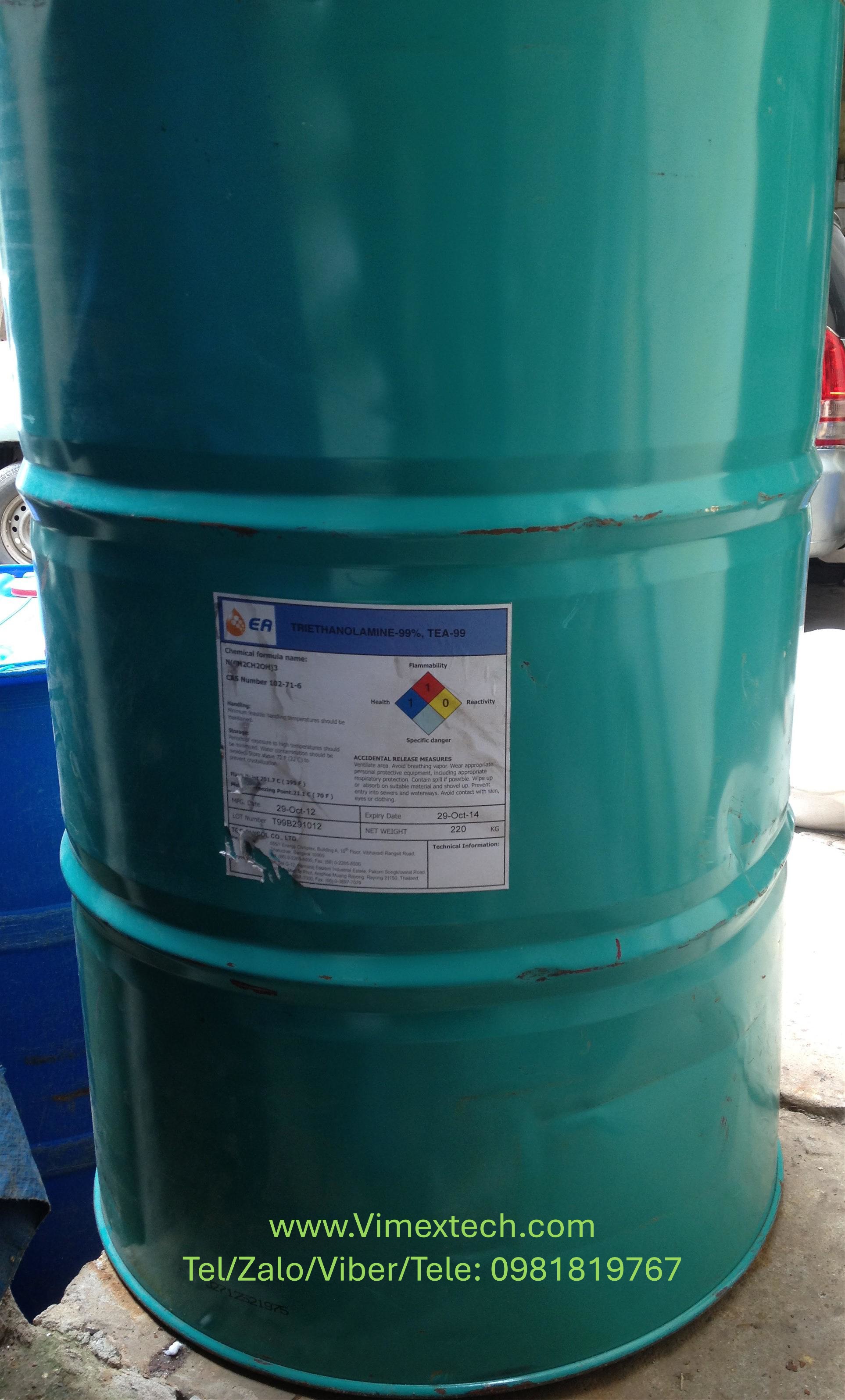 Triethanolamine (TEA)-Malaixya-232kg-Tính chất hóa lý và các ứng dụng của nó