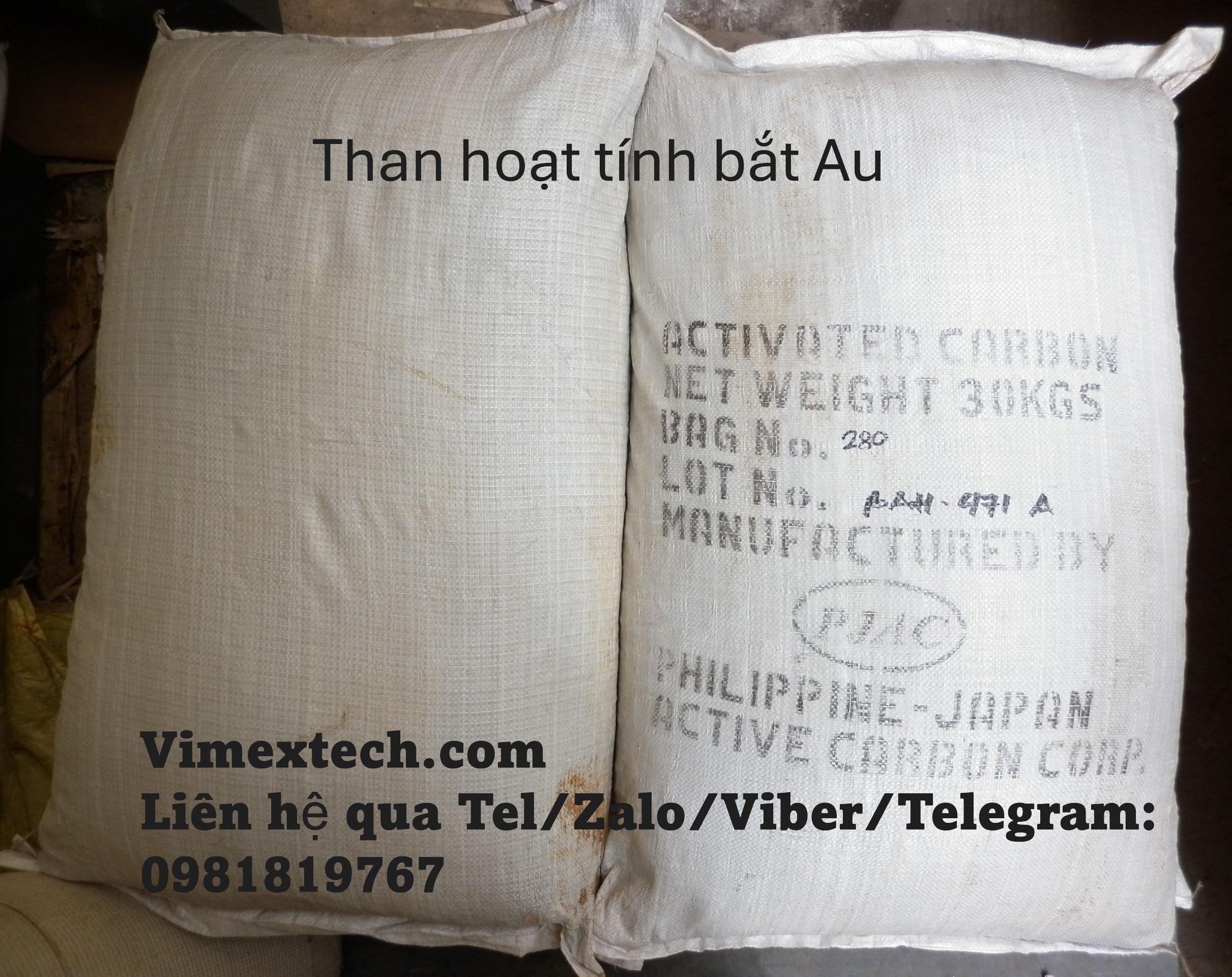Than hoạt tính hấp phụ vàng trong dung dịch triết tách Au.