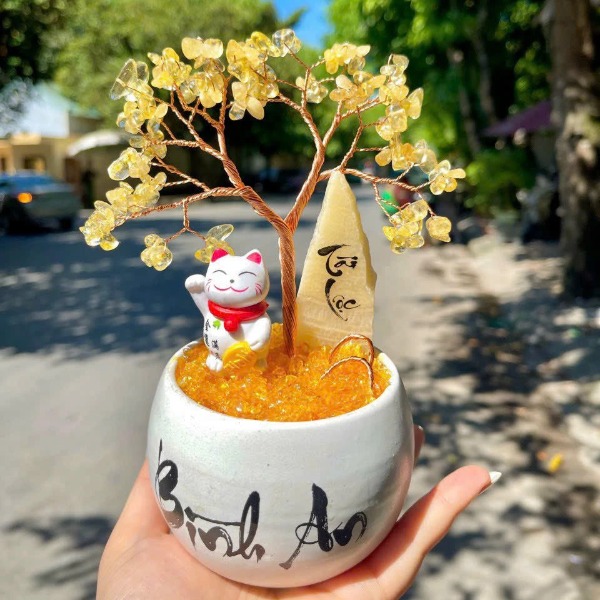 Cây Đá Tài Lộc Bình An Mini 20cm