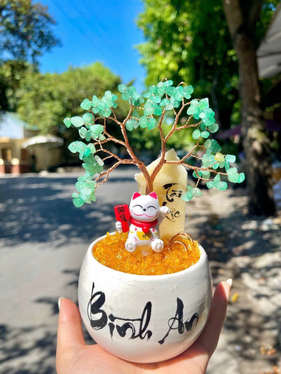 Cây Đá Tài Lộc Bình An Mini 20cm