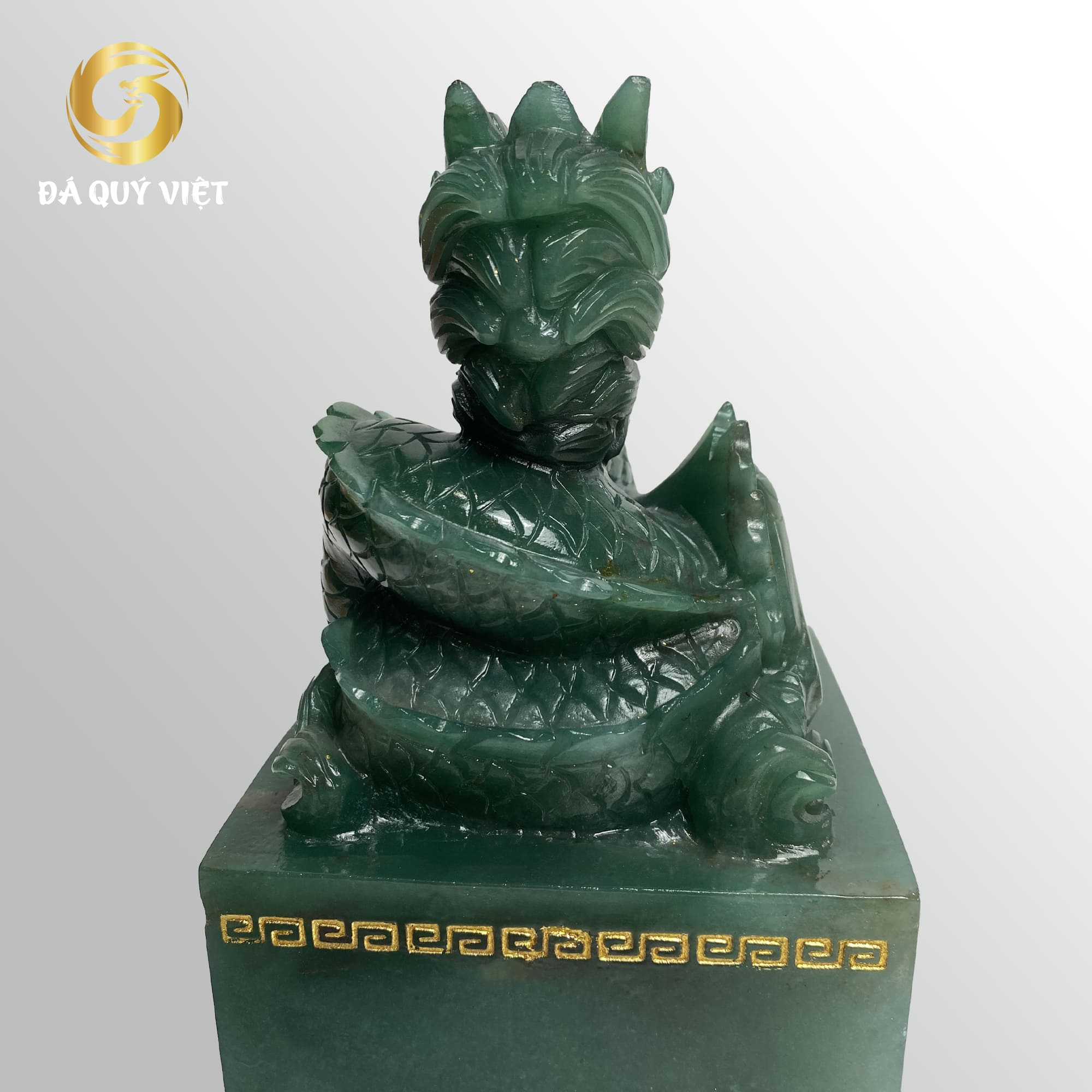 Ấn rồng đá thạch anh xanh