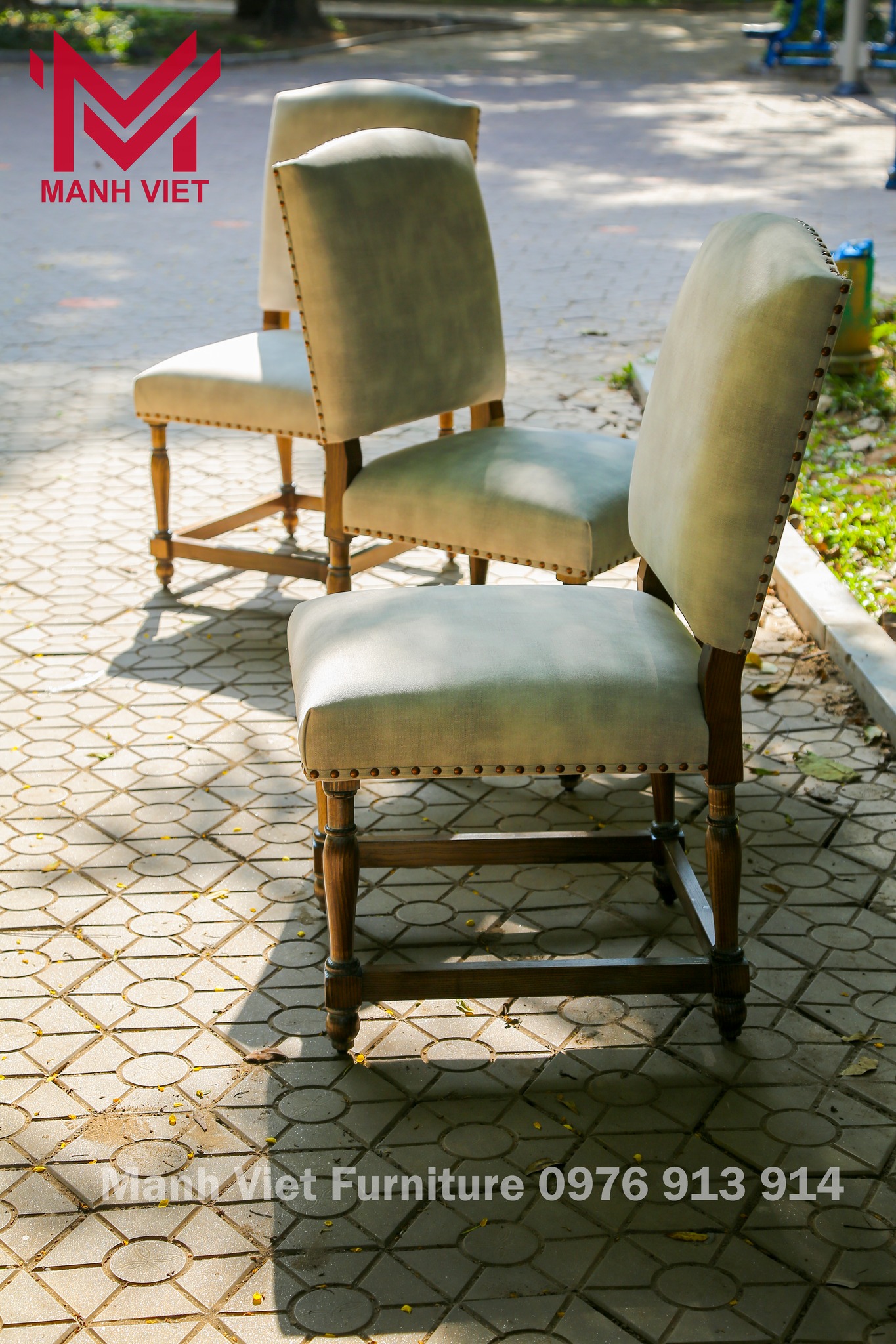 Spanish Linen Upholstered Dining Chair